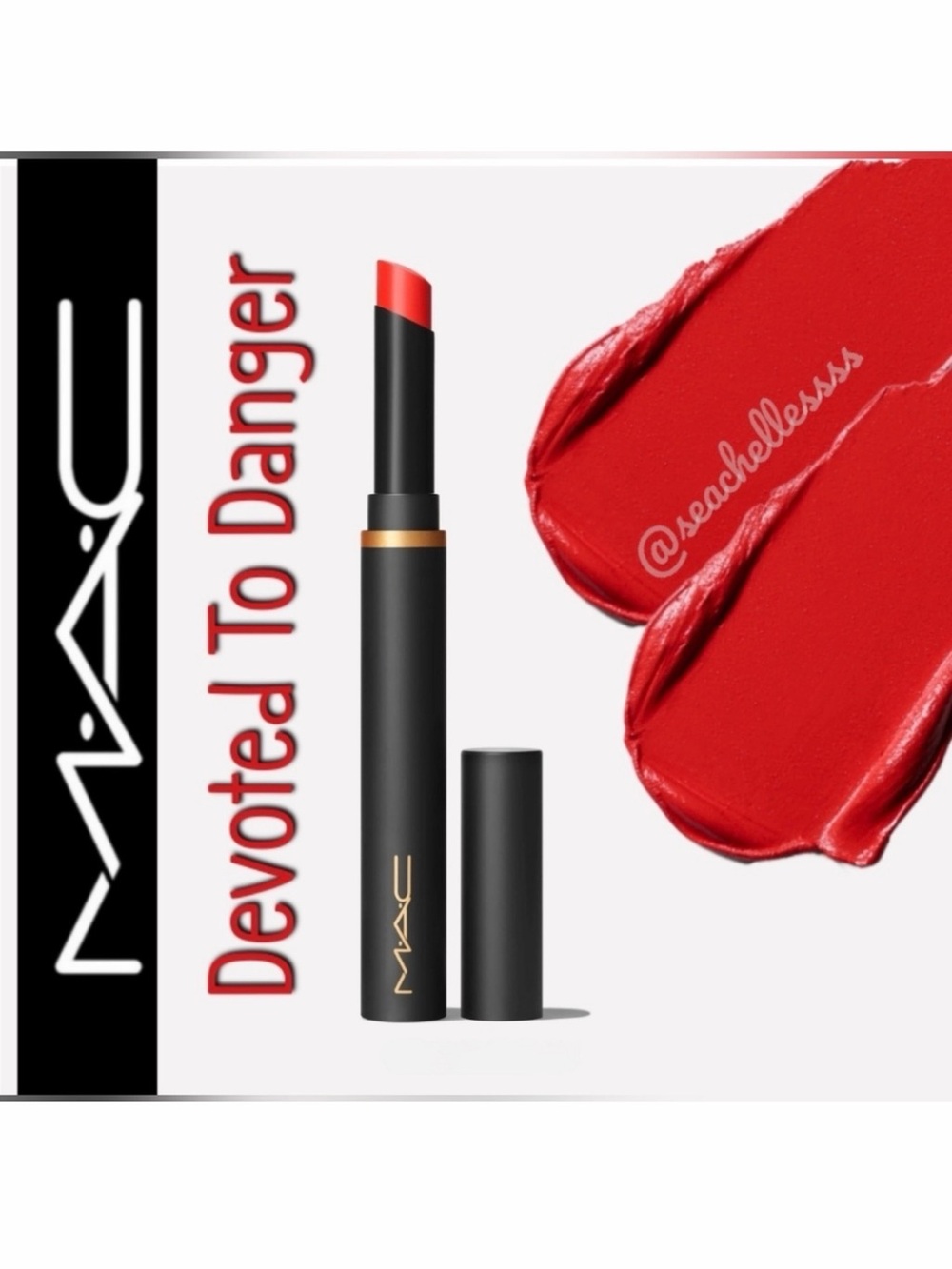 MAC Cosmetics Devoted To Danger Lipstick Orange Red Brand New In Box Full Size